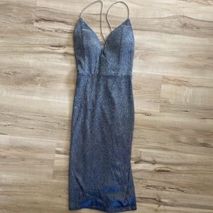 Blue Sparkly Homecoming Dress